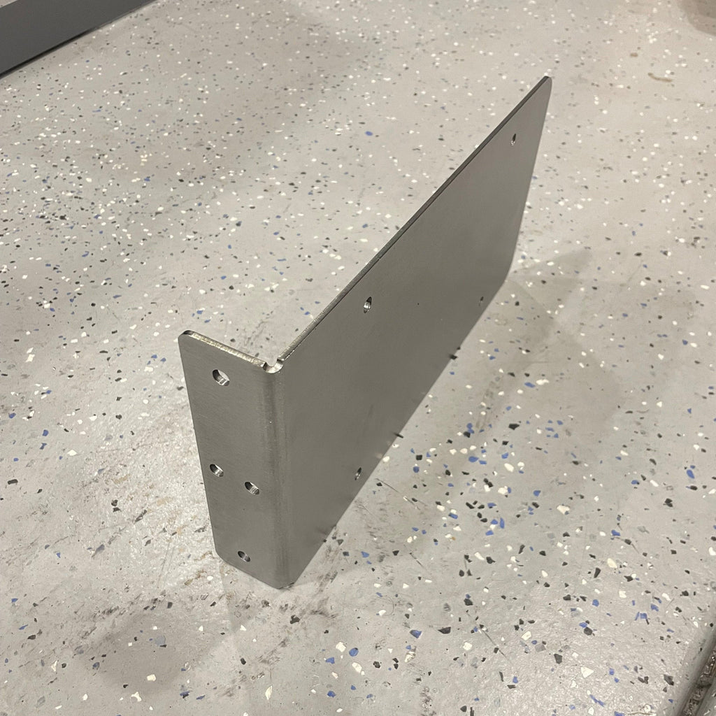 Heavy-duty steel side mount license plate holder for trailers, flatbeds, and RVs by Elevate Metalcraft.