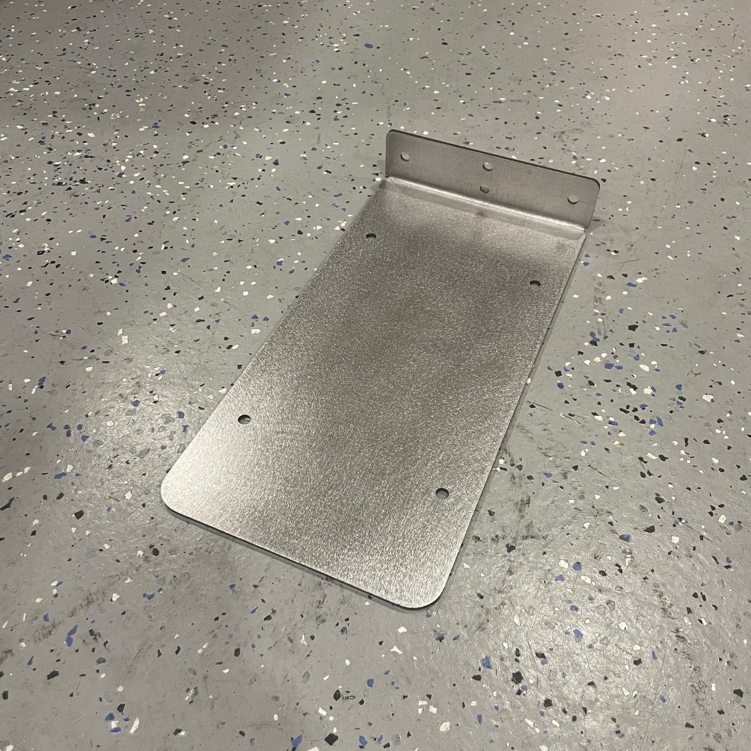 Heavy-duty steel side mount license plate holder for trailers, flatbeds, and RVs by Elevate Metalcraft, durable and easy to install.