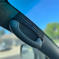 Black Elevate Metalcraft A-Pillar Grab Handle Accessory Mount for Lexus GX470, holds phones, ham radios, switches, and winch controllers.