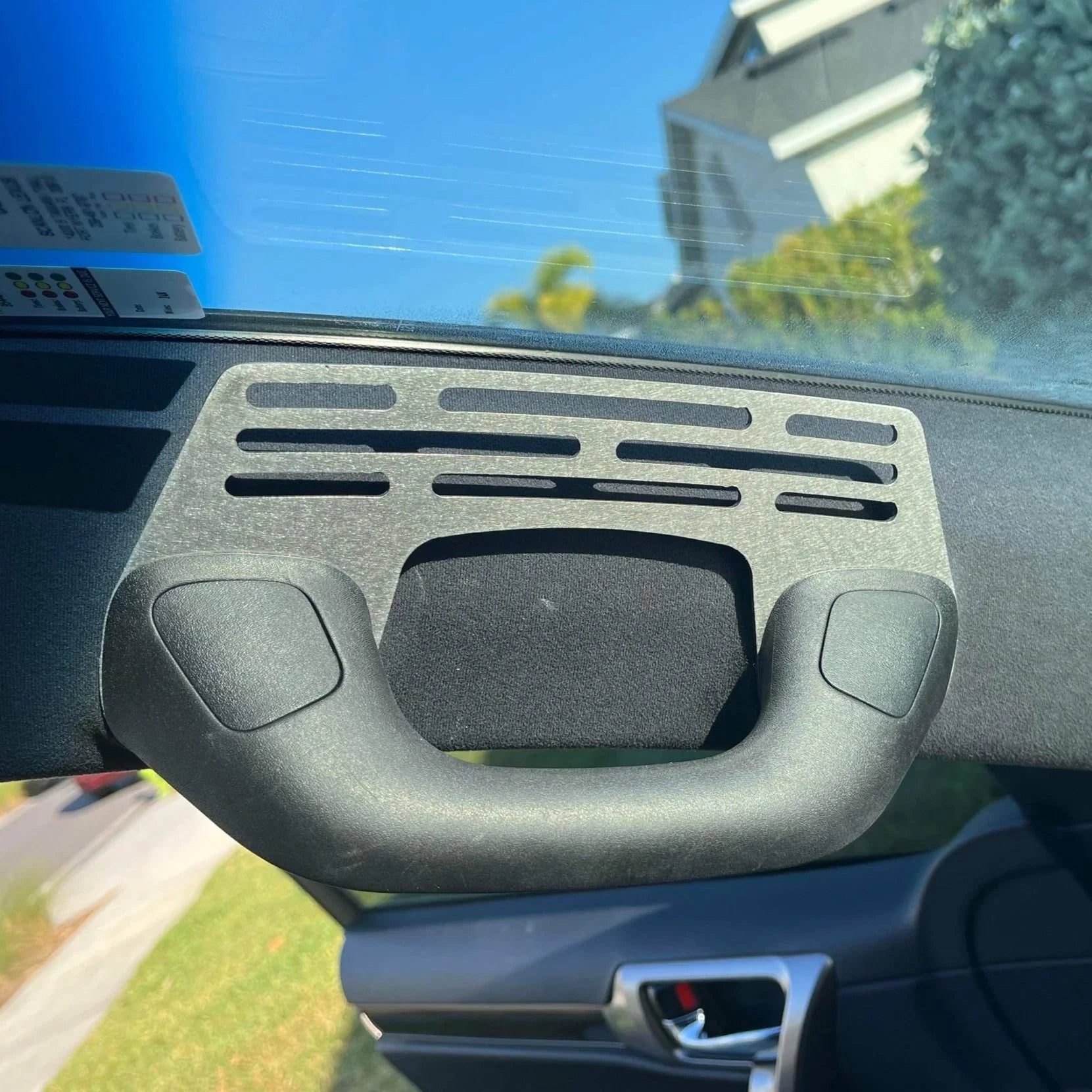 Elevate Metalcraft A-Pillar Grab Handle Accessory Mount for Lexus GX460, holds phones, radios, switches, winch controllers, and cams.