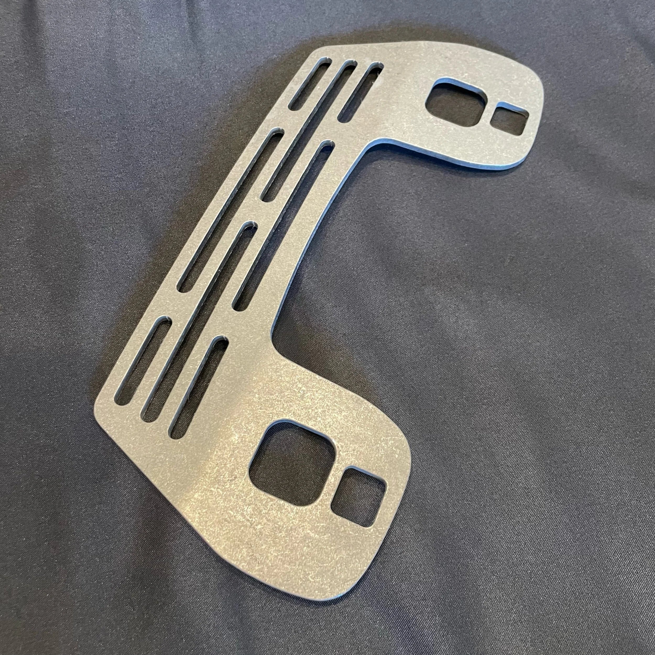 Elevate Metalcraft A-Pillar Grab Handle Accessory Mount in raw tumbled steel for Lexus GX460, holds phones, radios, switches, and cameras.