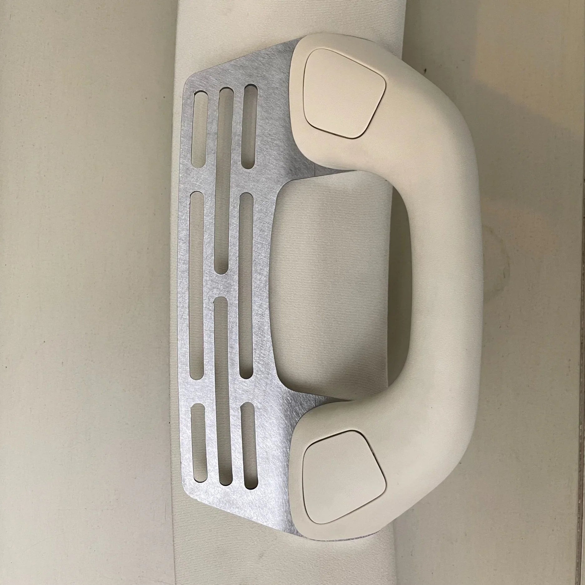 Elevate Metalcraft A-Pillar Grab Handle Accessory Mount in raw tumbled steel for Lexus GX460, holding phones, radios, switches, and cams.