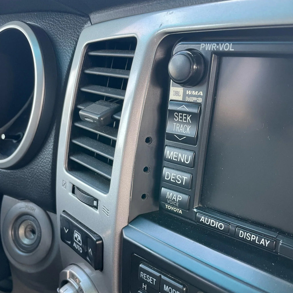 Elevate Metalcraft steel dash mount for 2003-2009 Toyota 4Runner 4th gen, holds phone, tablet, radios for overlanding.