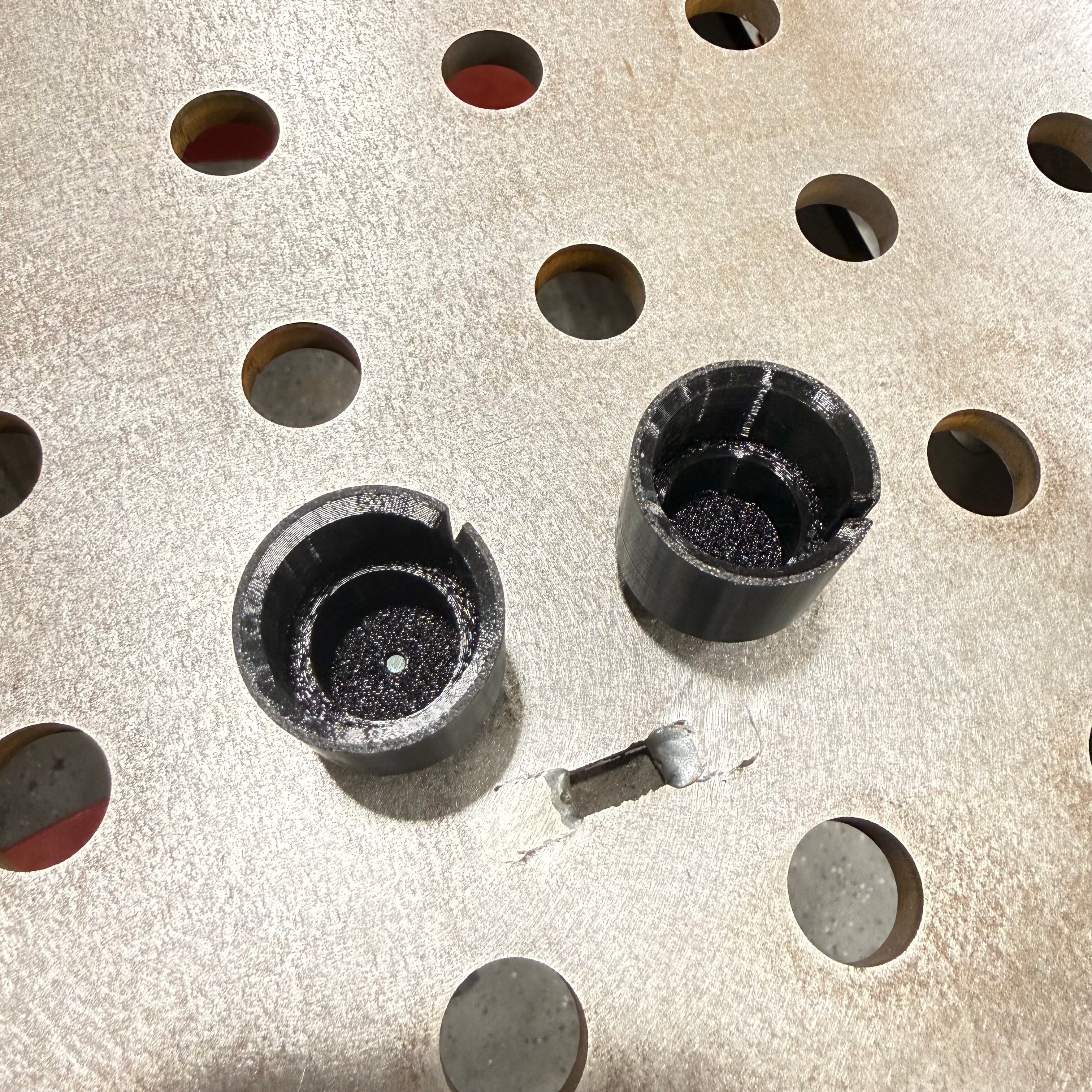 Elevate Metalcraft Hypertherm Sync Machine Torch Edge & Center Finder for CNC Plasma tables, 3D printed tool for precise torch positioning.