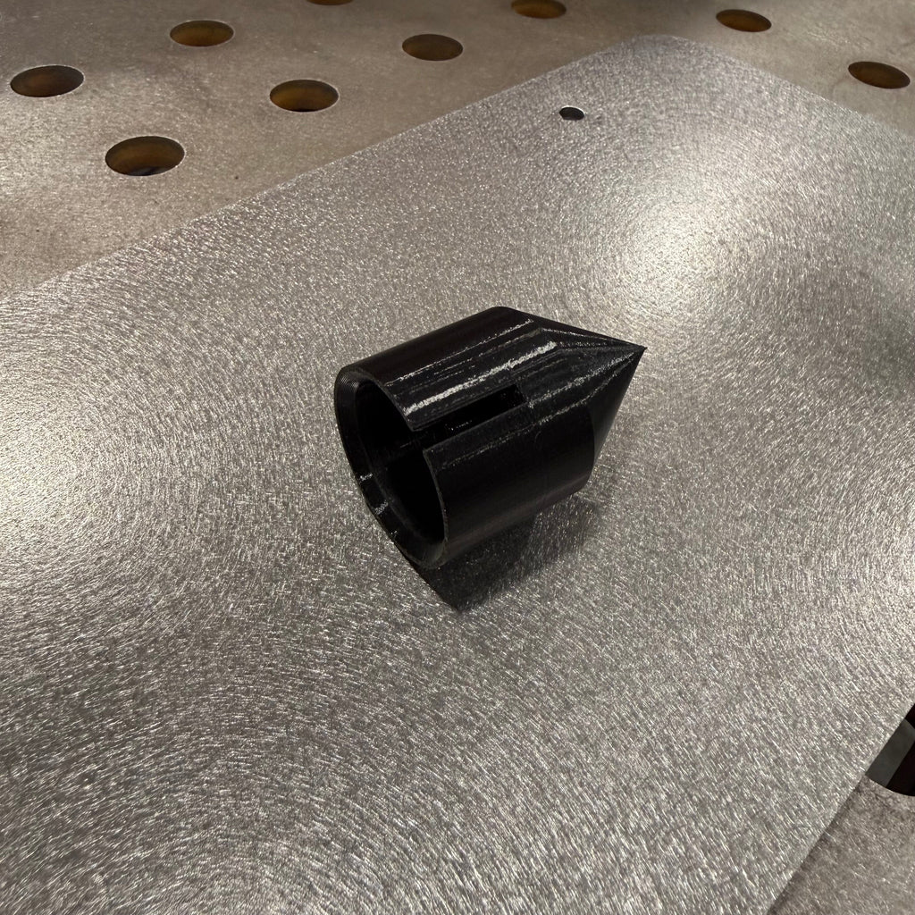Elevate Metalcraft Hypertherm Sync Machine Torch Edge & Center Finder for CNC Plasma tables, 3D-printed device with precise alignment features.