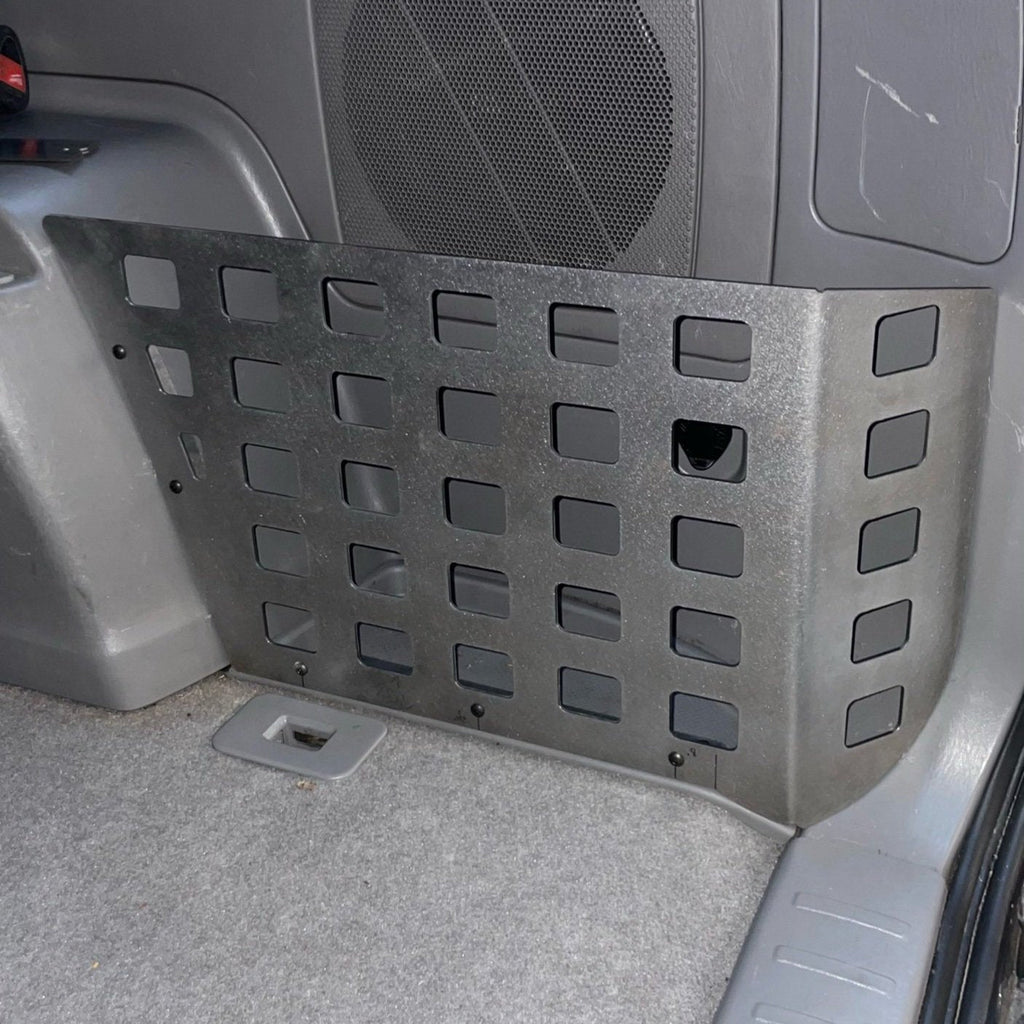 Toyota 4runner 2003-2009 4th Gen rear storage pocket Molle panel by Elevate Metalcraft, with multiple attachment points.