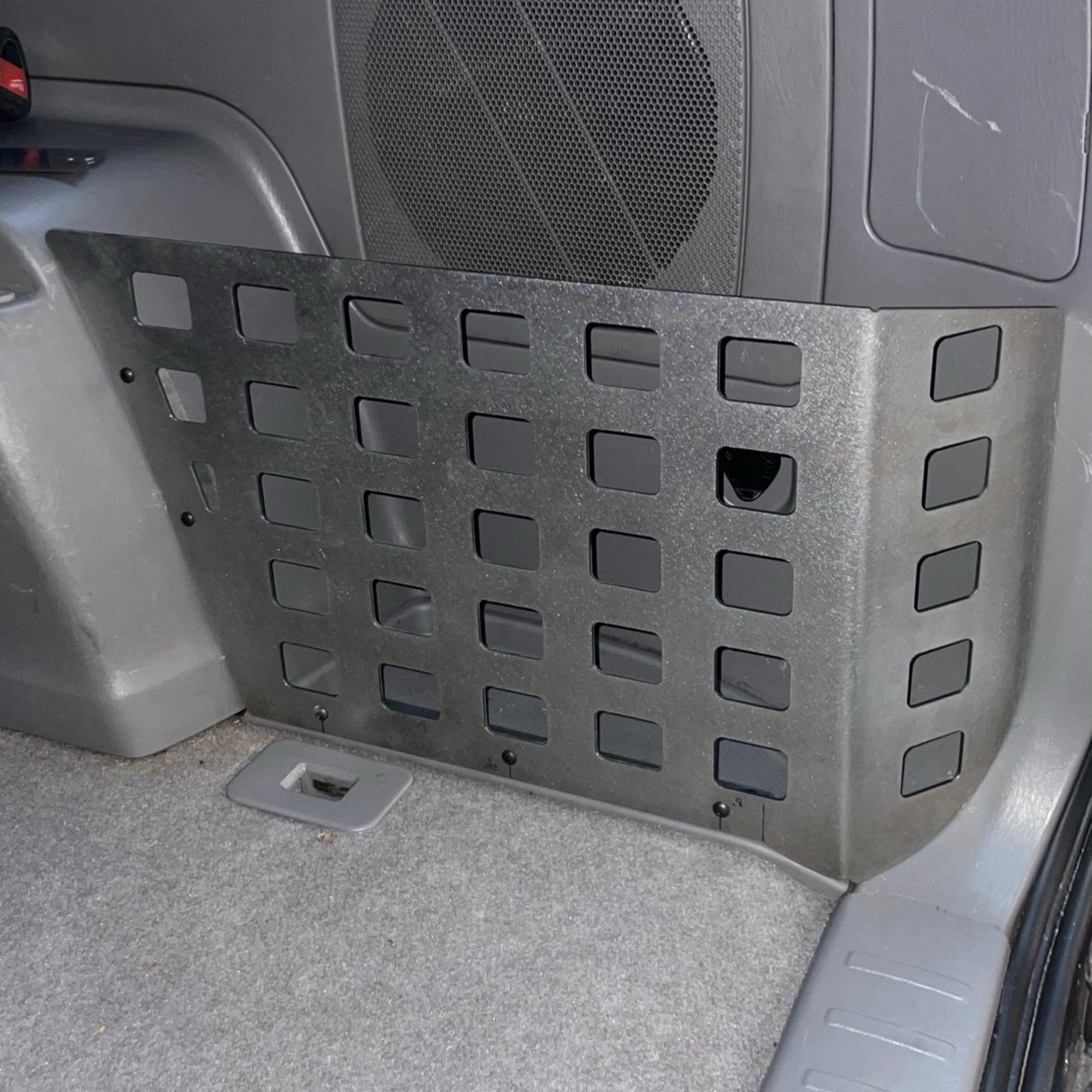Toyota 4runner 2003-2009 4th Gen rear storage pocket Molle panel by Elevate Metalcraft, with multiple attachment points.