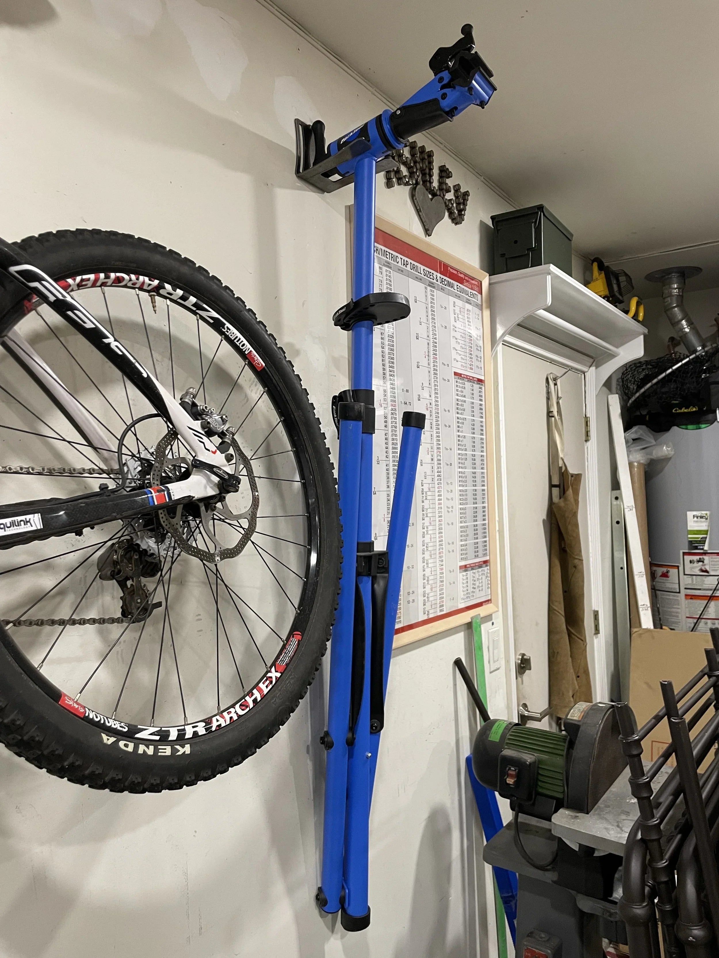 Elevate Metalcraft wall mount in raw metal for Park Tool bike maintenance stands PCS-9.2, PCS-9.3, PCS-10.2, and PCS-10.3.