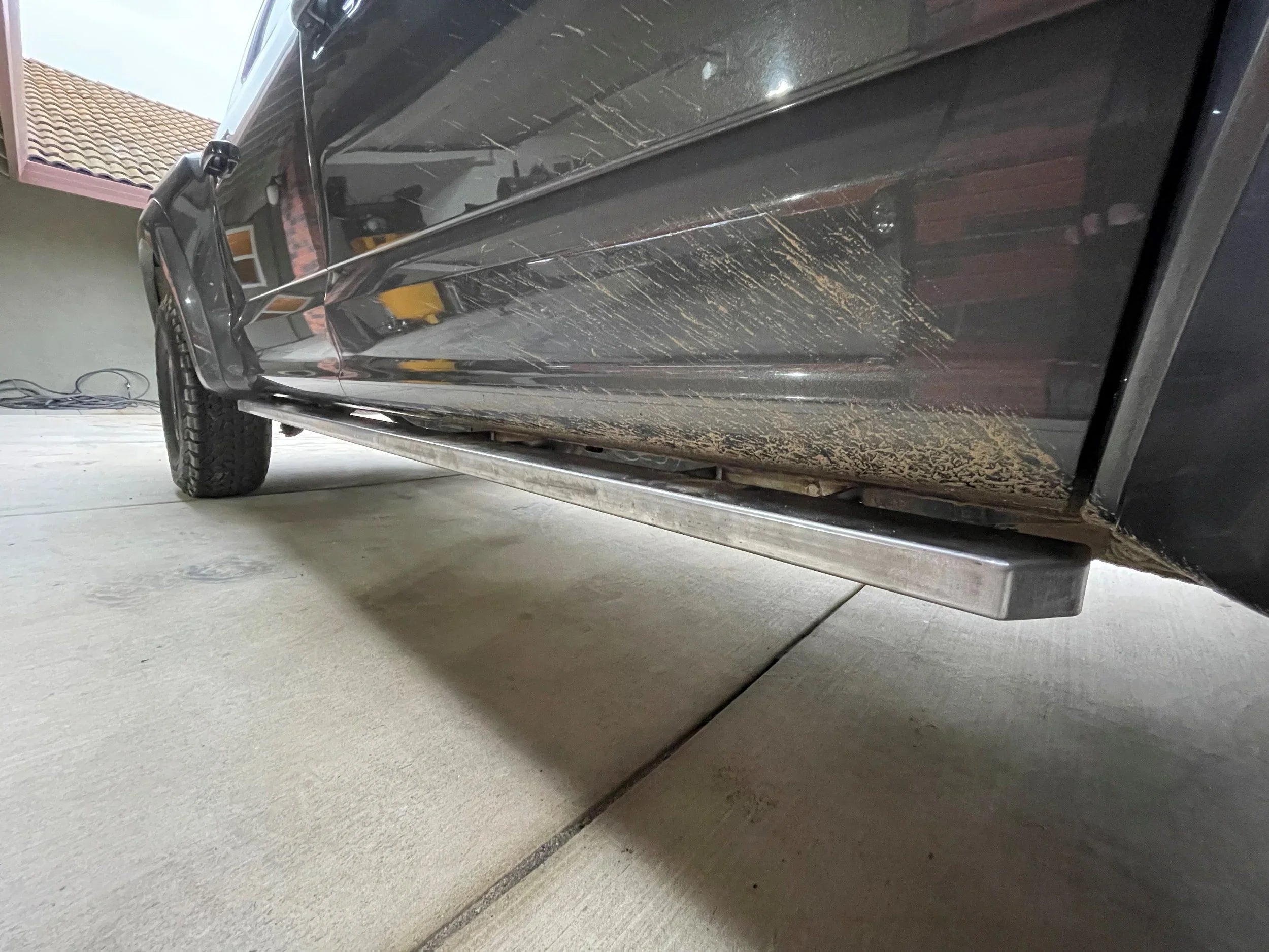 Elevate Metalcraft Raptor/Ford F-150 Rock Slider Steps for 2015-20 SuperCrew 4-door truck, durable side step protection.