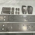 Toyota Tacoma longbed 16-23 bolt-on rock sliders frame plate kit by Elevate Metalcraft, showing the durable metal frame plates.