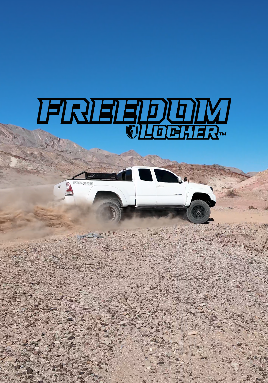 Second-generation Tacoma Freedom Locker by ExperiMental Designs, showcasing rugged black metal construction and installation details.