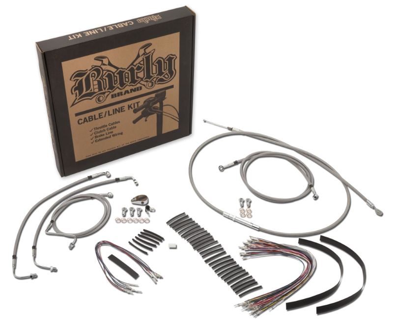Burly Brand Gorilla Bar Control Kit 14in - Stainless Steel B30-1167