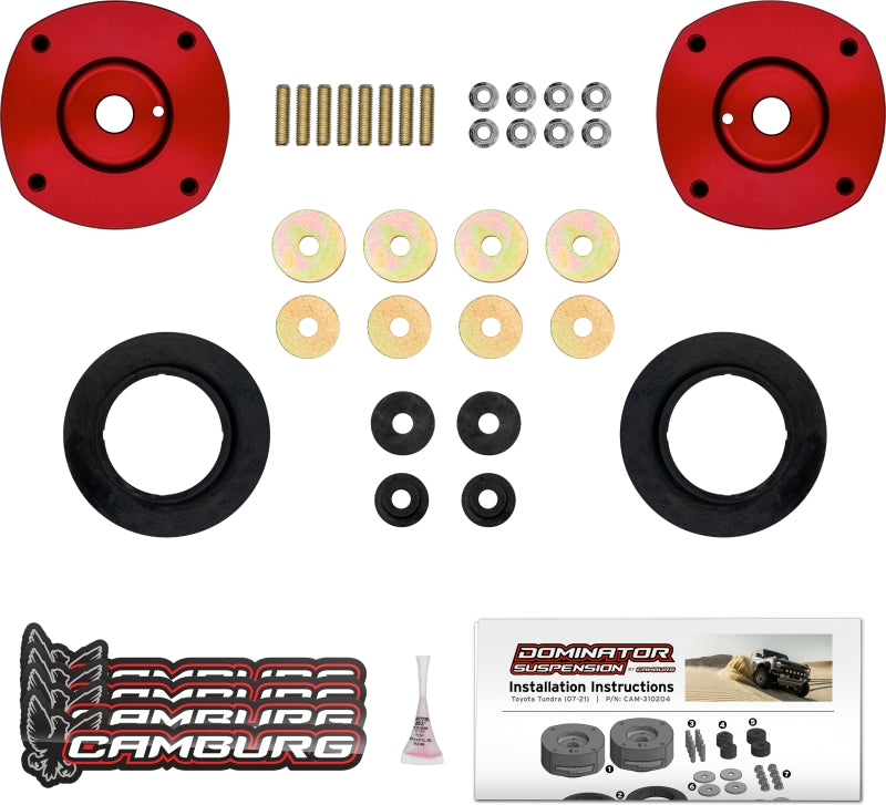 FR SPORT Camburg Toyota Tundra coil spring spacer kit for 2007-2021 2WD/4WD, includes preload spacers for improved suspension.