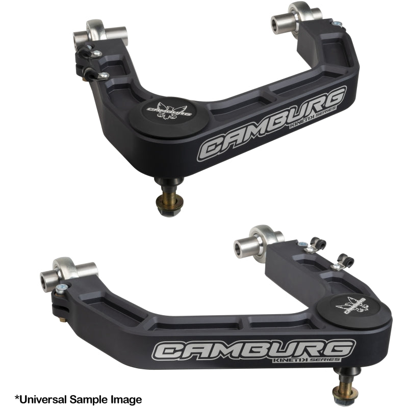 FR SPORT Camburg KINETIK V2 Billet Uniball Upper Arms for Toyota Prado 120/150 suspension control arm kit, gray finish.