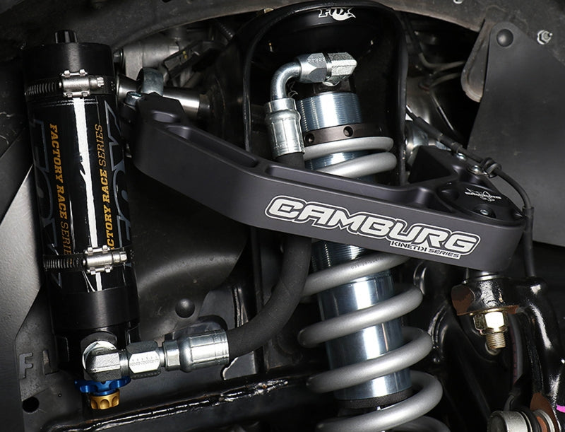 FR SPORT Camburg Kinetik V2 Billet Uniball Upper Arms for Toyota Prado 120/150 suspension control arm kit, gray finish.