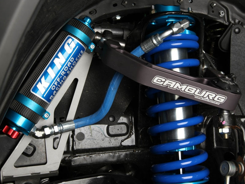 FR SPORT Camburg Kinetik V2 Billet Uniball Upper Arms for Toyota Prado 120/150 suspension control arm kit, gray finish.