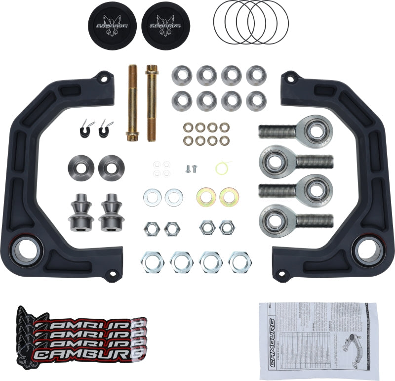 FR SPORT Camburg KINETIK V2 Billet Uniball Upper Arms for Toyota Prado 120/150 suspension control arm kit, grey finish.