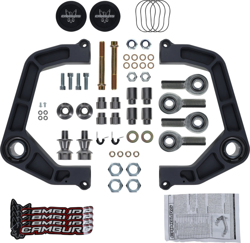 FR SPORT Camburg KINETIK V2 Billet Uniball Upper Arms for 200 Series Toyota Landcruiser suspension control arm kit in gray.