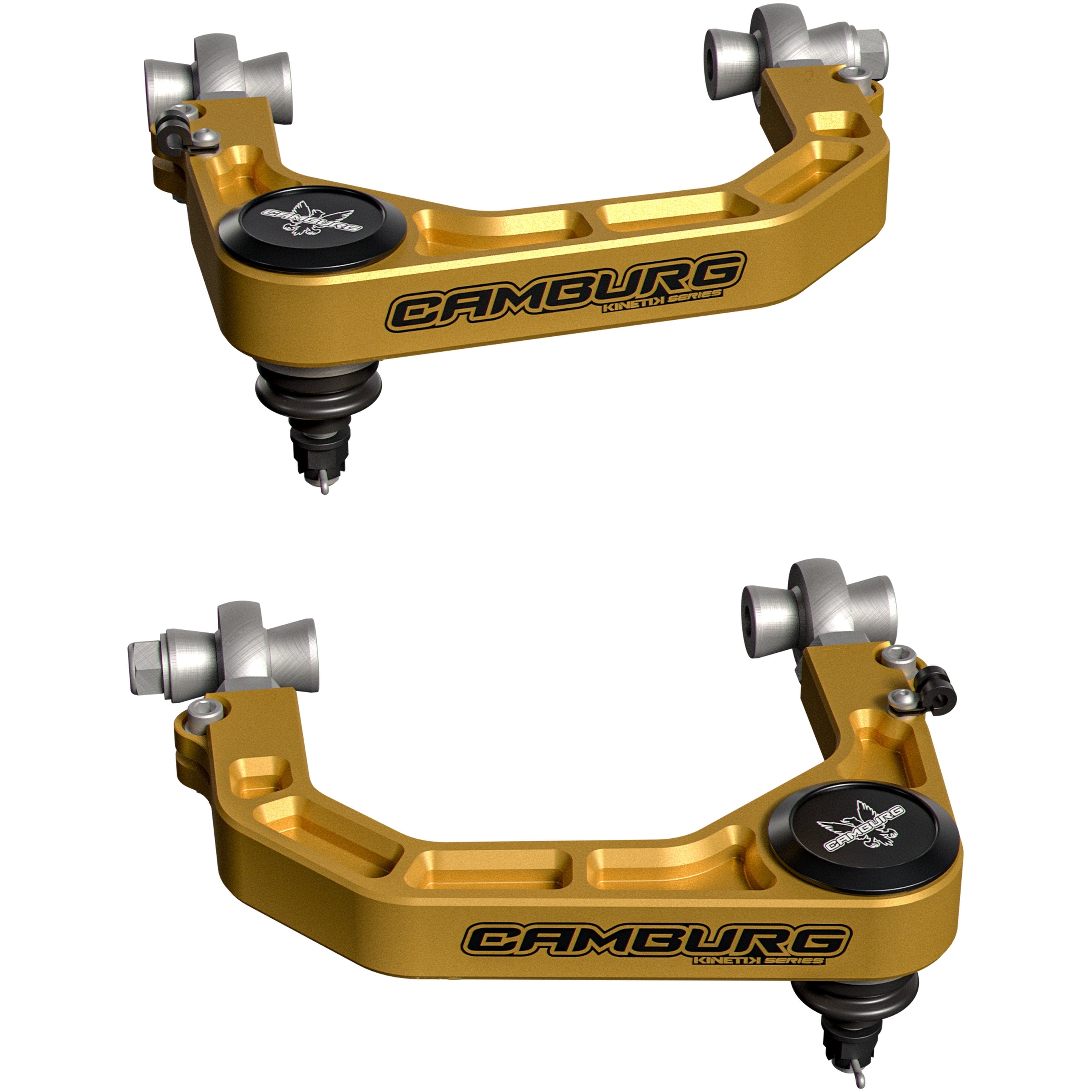 FR SPORT KINETIK XL upper control arm kit in gold for Toyota 4Runner 2003-2024 and FJ Cruiser 2007-2014, focus on suspension components.