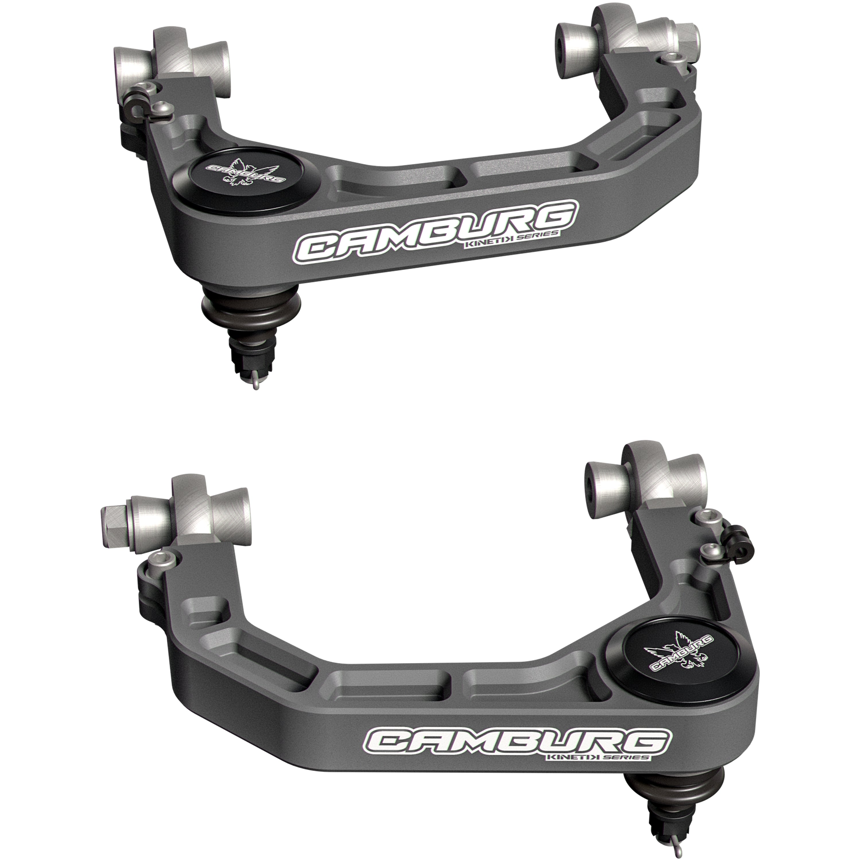 Gray Camburg KINETIK X-Joint XL upper control arm kit for Toyota 4Runner 03-24 and FJ Cruiser 07-14, suspension upgrade by FR SPORT.
