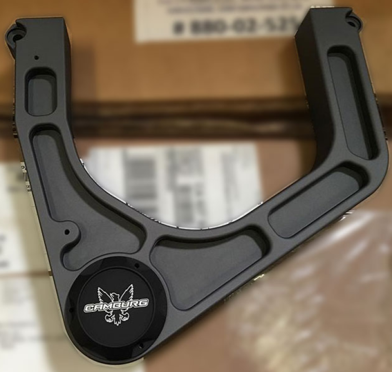 FR SPORT Camburg Toyota Tundra 2007-2021 KINETIK V2 Billet Uniball Upper Control Arms suspension kit, gray finish.