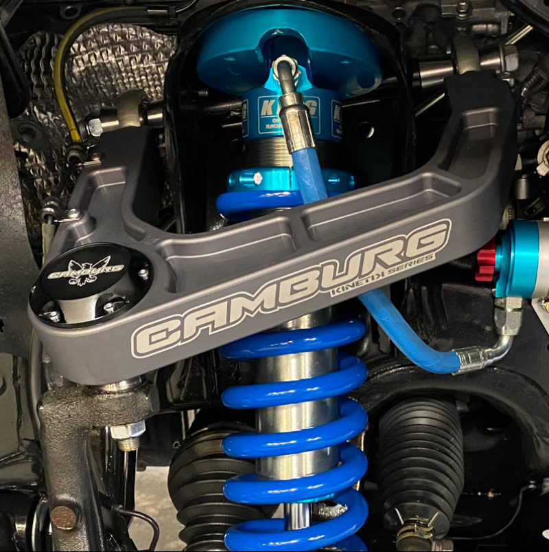 FR SPORT Camburg KINETIK V2 Billet Uniball Upper Control Arms for Toyota Tundra 2007-2021, gray suspension upgrade kit.