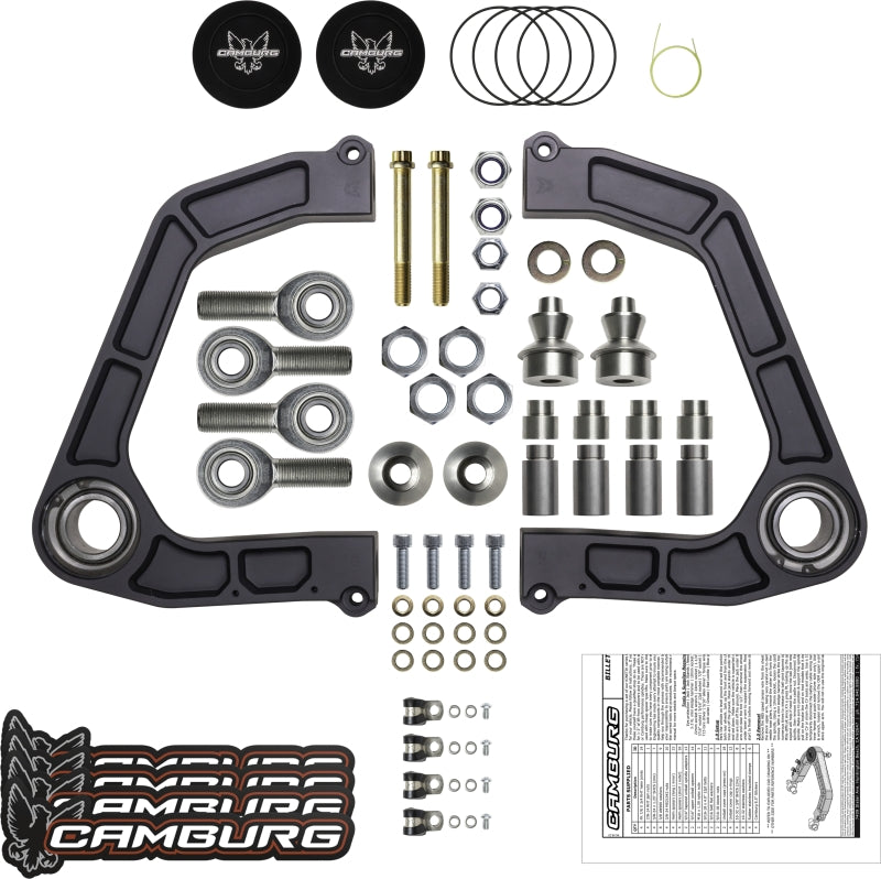 FR SPORT Camburg Toyota Tundra 2007-2021 KINETIK V2 Billet Uniball Upper Control Arms suspension kit in gray