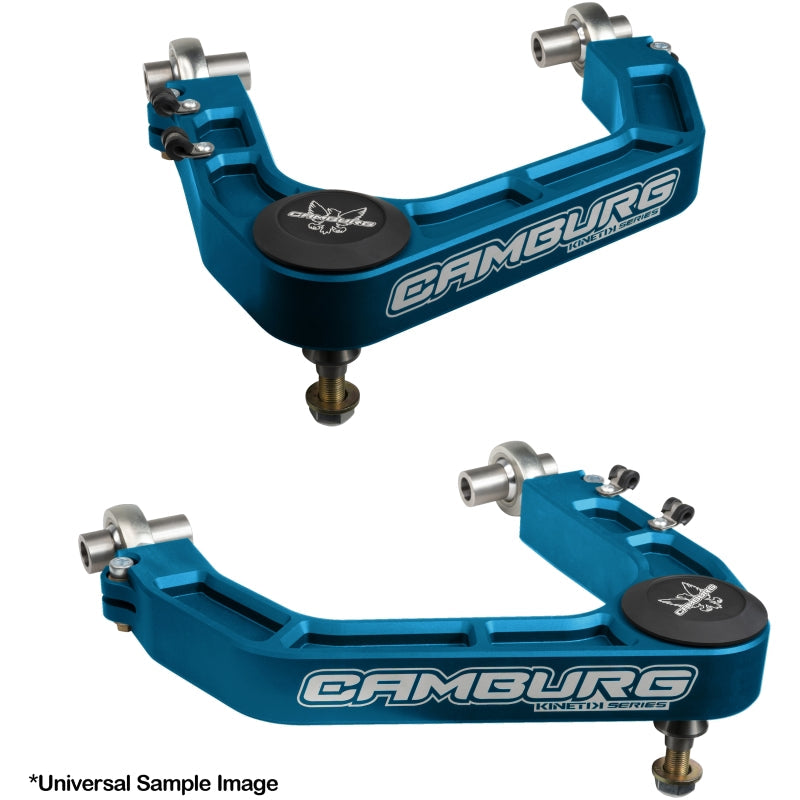 FR SPORT Camburg Toyota Tundra KINETIK V2 Billet Uniball Upper Arms suspension control arm kit in King Blue, for 2007-2021 models.