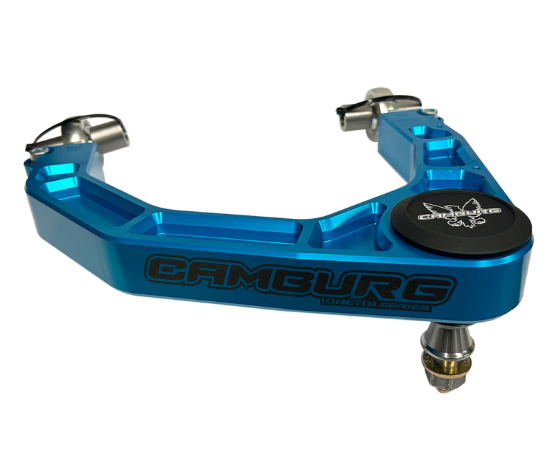 FR SPORT Camburg Toyota Tundra KINETIK V2 billet uniball upper arms suspension control arm kit in king blue, for 2007-2021 models.