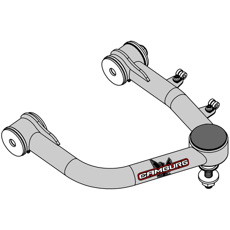 FR SPORT Camburg Toyota Tundra 22-23 suspension control arm kit with 1.25-inch performance uniball upper arms and covers installed.