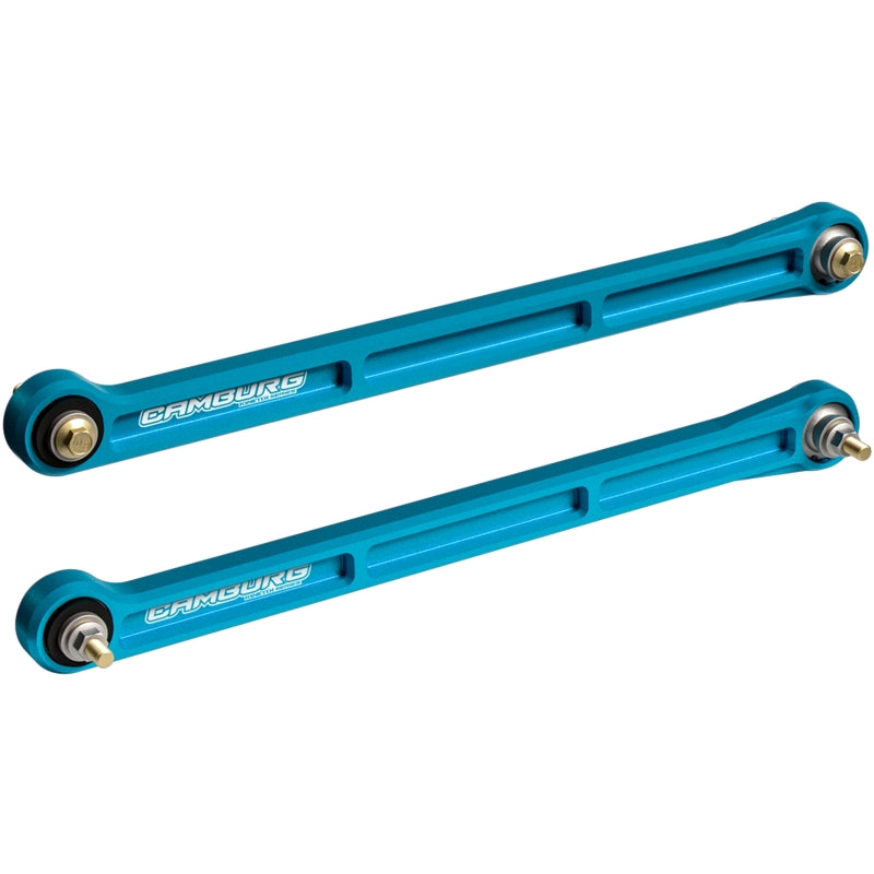 FR SPORT Camburg KINETIK rear billet suspension trailing arm kit for Toyota LC250, 4-Runner, Lexus GX550 in King Blue.