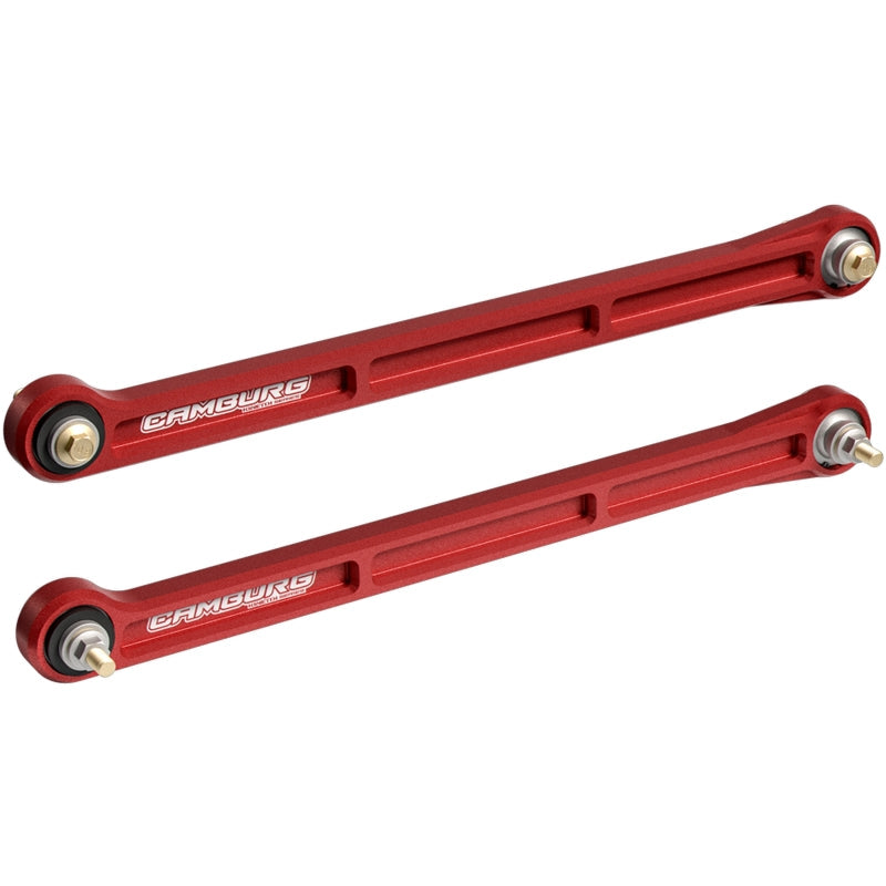 FR SPORT Camburg KINETIK rear billet LTA kit for Toyota LC250, 4-Runner, Lexus GX550, in red, suspension trailing arm.