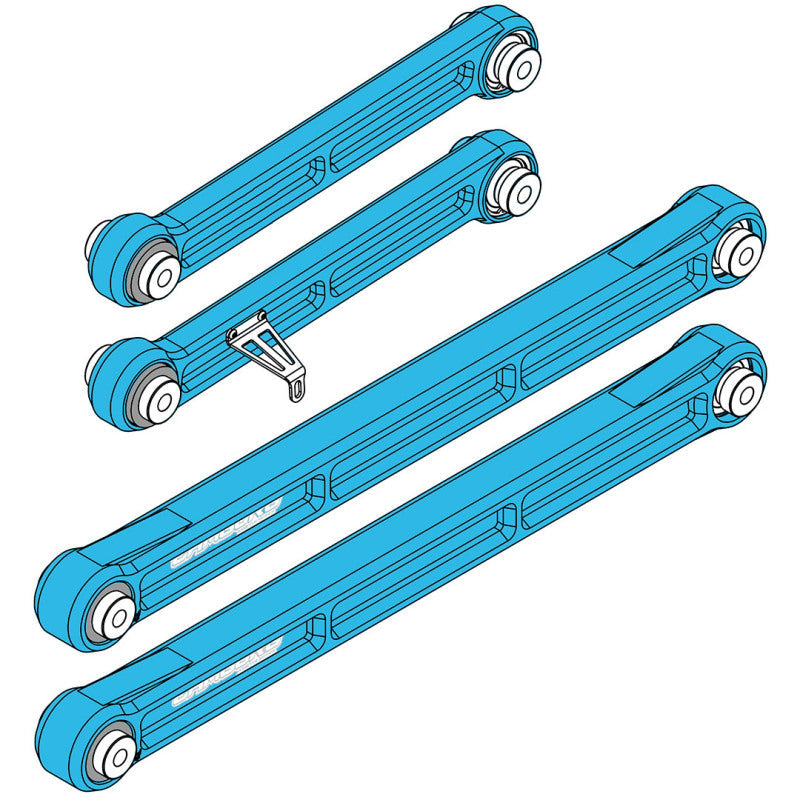 FR SPORT Camburg Toyota Tundra KINETIK Series rear billet trailing arm kit in King Blue, for 2022-2023 2WD and 4WD models.