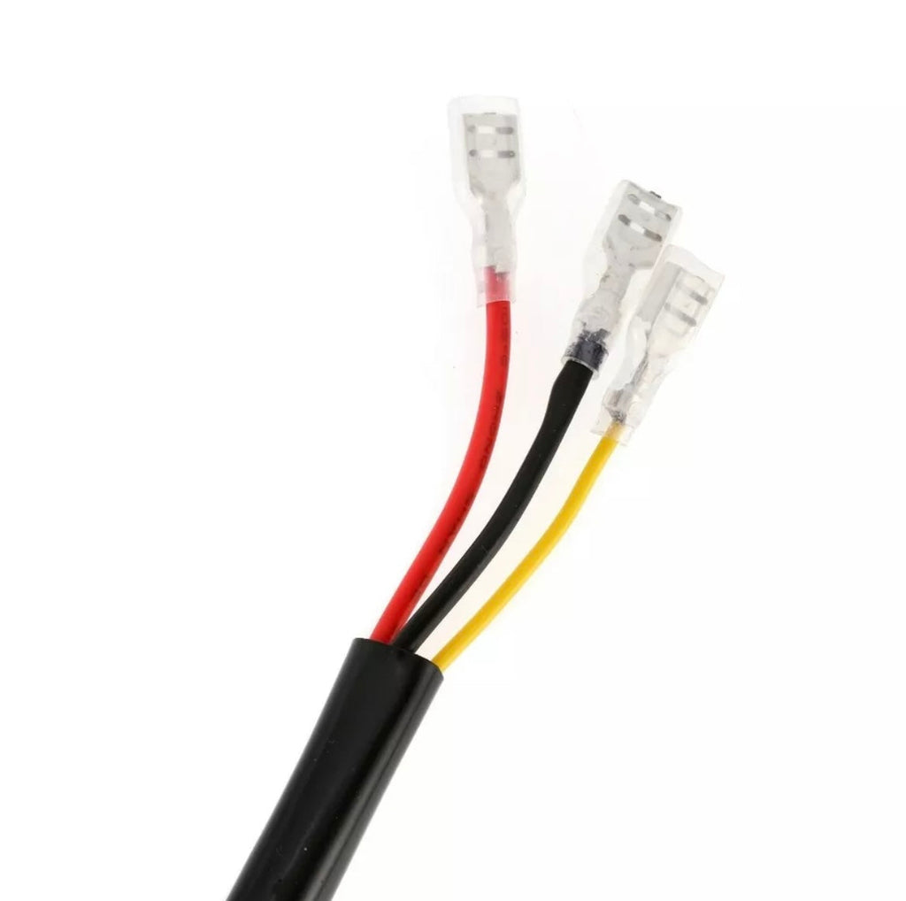GGLighting triple harness for 3-wire LED pod or light bar with 3-pin DT connector, suitable for automotive lighting systems.