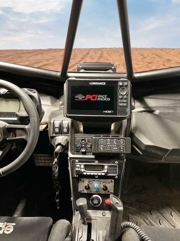 GGLighting CanAm X3 Elite FS and HDS Live GPS bracket mounted on vehicle for secure device placement.