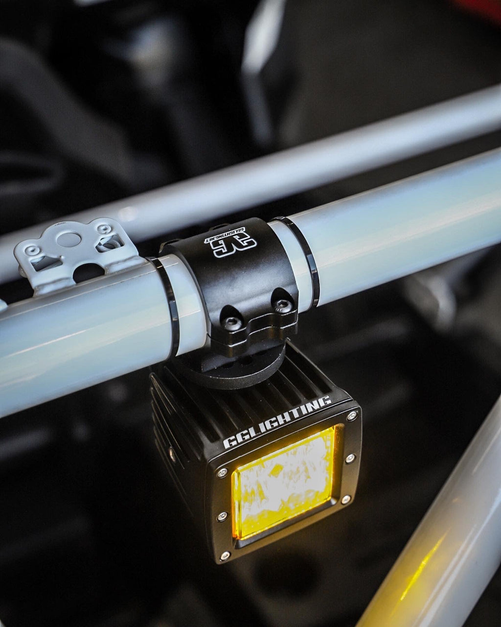 GGLighting clamp on universal mounting tab for 1.75 to 1.85-inch tubing, designed for secure attachment and versatile use