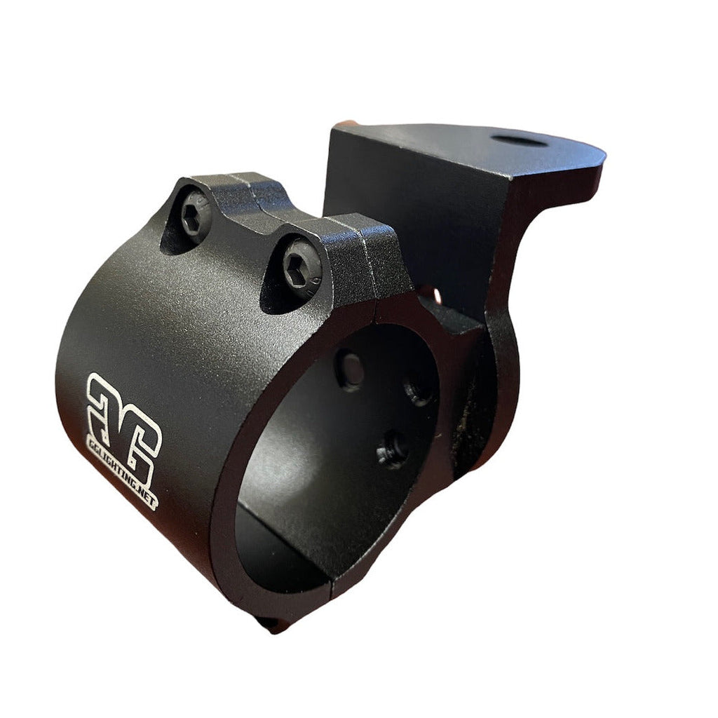 Clamp on universal mounting tab for 1.75 to 1.85 inch tubing by GGLighting, shown attached to cylindrical tubing.