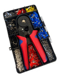 GGLighting ferrule connector tool set for switch panels with various hand tools and connectors for electrical wiring.