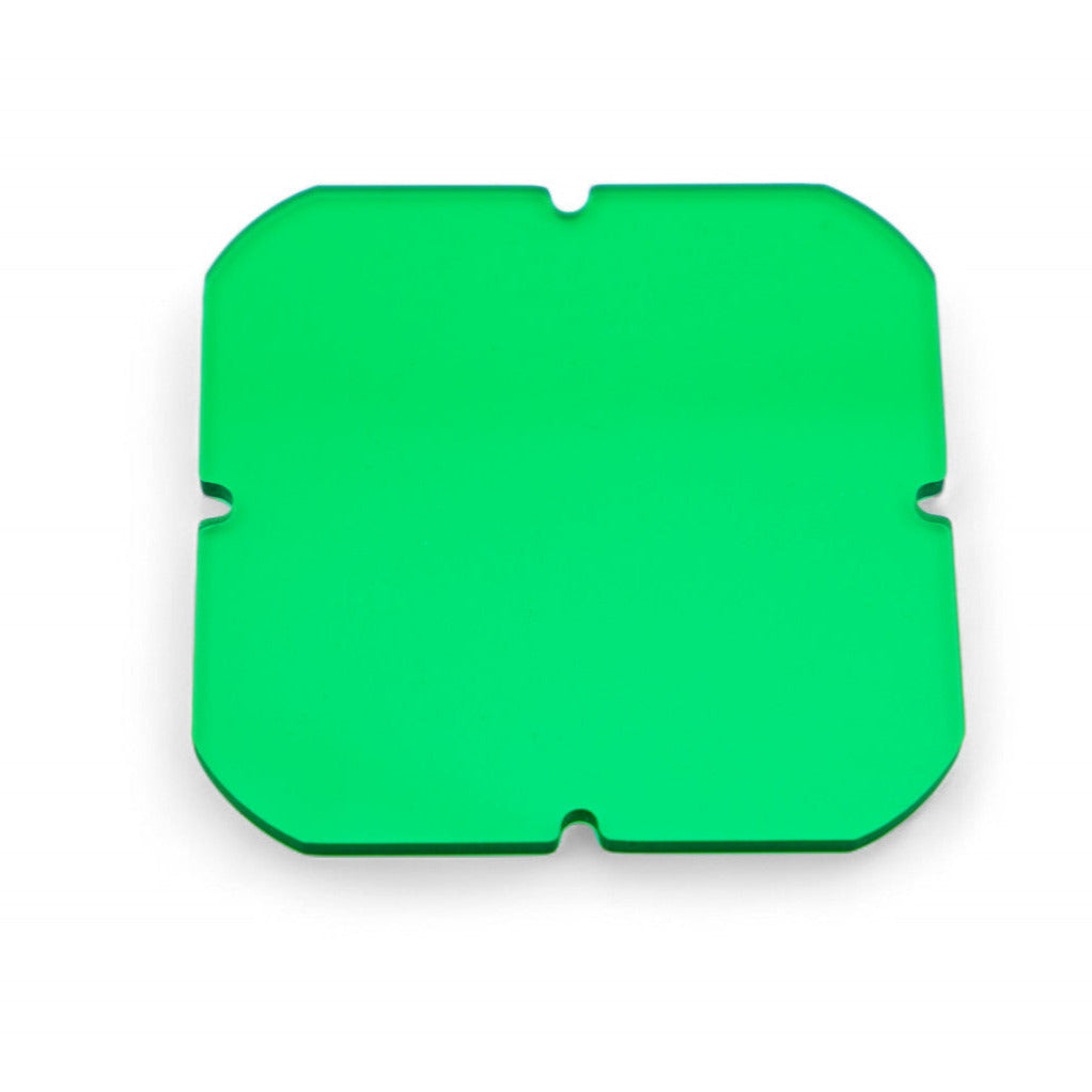 GGLighting RP20 LED Pod Lens in green, showcasing a close-up of the durable, vibrant lens for automotive or off-road lighting.