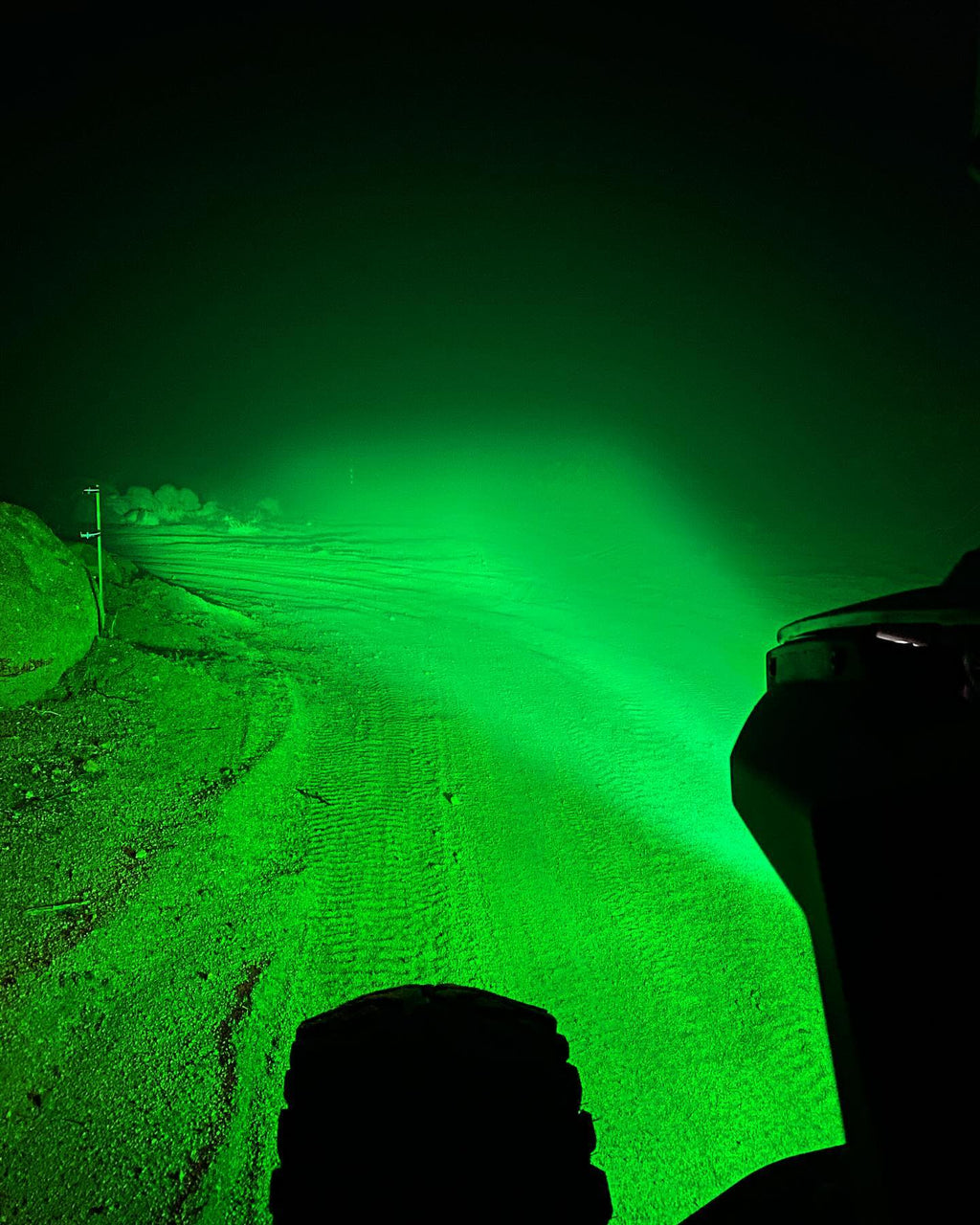 Green RP20 LED Pod lens by GGLighting, showing a close-up of the durable, bright green lens designed for LED pod lights.
