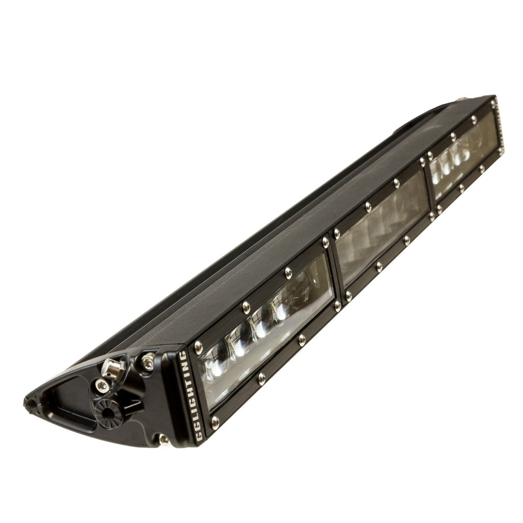 GGLighting 20-inch Race Series single-row LED light bar with bright white LEDs for off-road and automotive illumination.