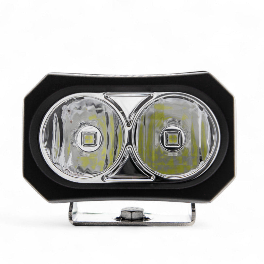 Pair of GGLighting GP20 LED pods with no wiring harness, designed for off-road or vehicle lighting applications.