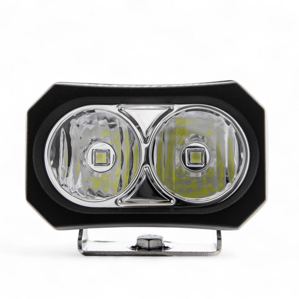 Pair of GGLighting GP20 LED pods with no wiring harness, designed for off-road or vehicle lighting applications.