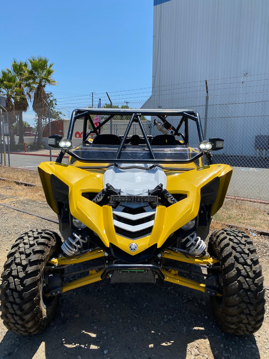 Pair of GP20 LED pods from GGLighting with no wiring harness, featuring durable black housings and bright white LED lights.