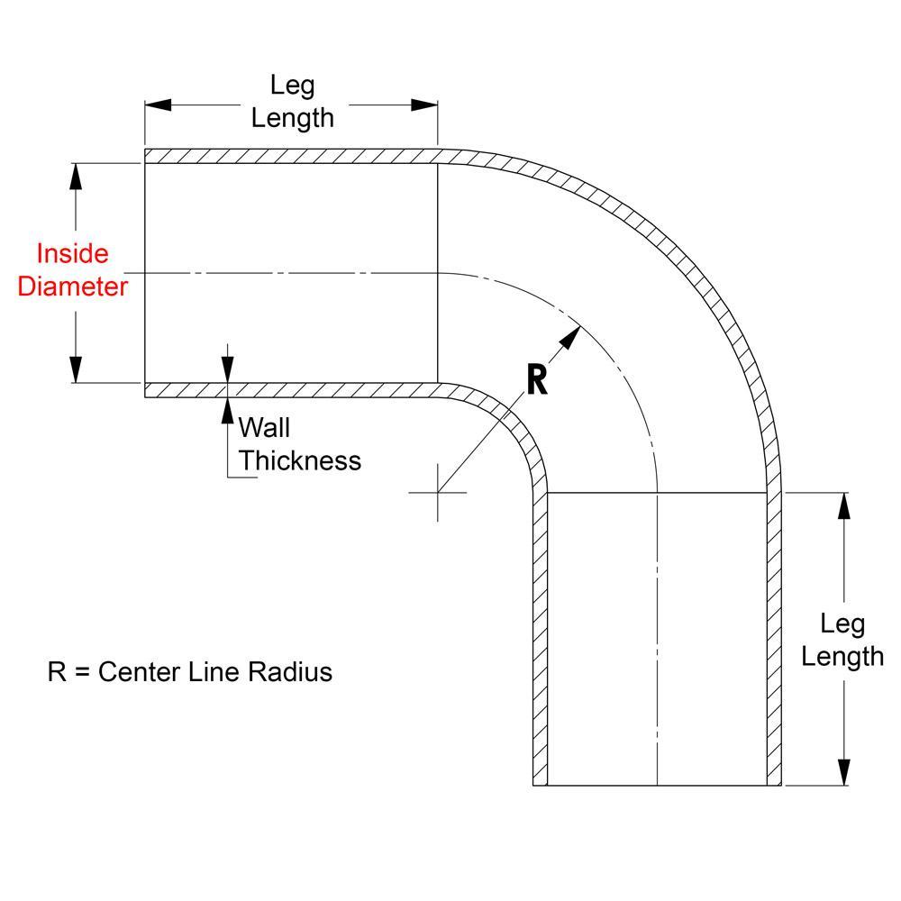 HPS Performance Products HPS 5" ID, Silicone 90 Degree Elbow Coupler Hose, High Temp 4-ply Reinforced