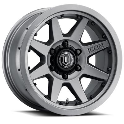 Vinyasa Automotive 17x8.5-inch titanium aluminum alloy wheel with a modern, multi-spoke design.