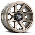 Bronze aluminum wheel, 17x8.5 inch size, designed for Vinyasa Automotive vehicles, with a multi-spoke alloy wheel design.