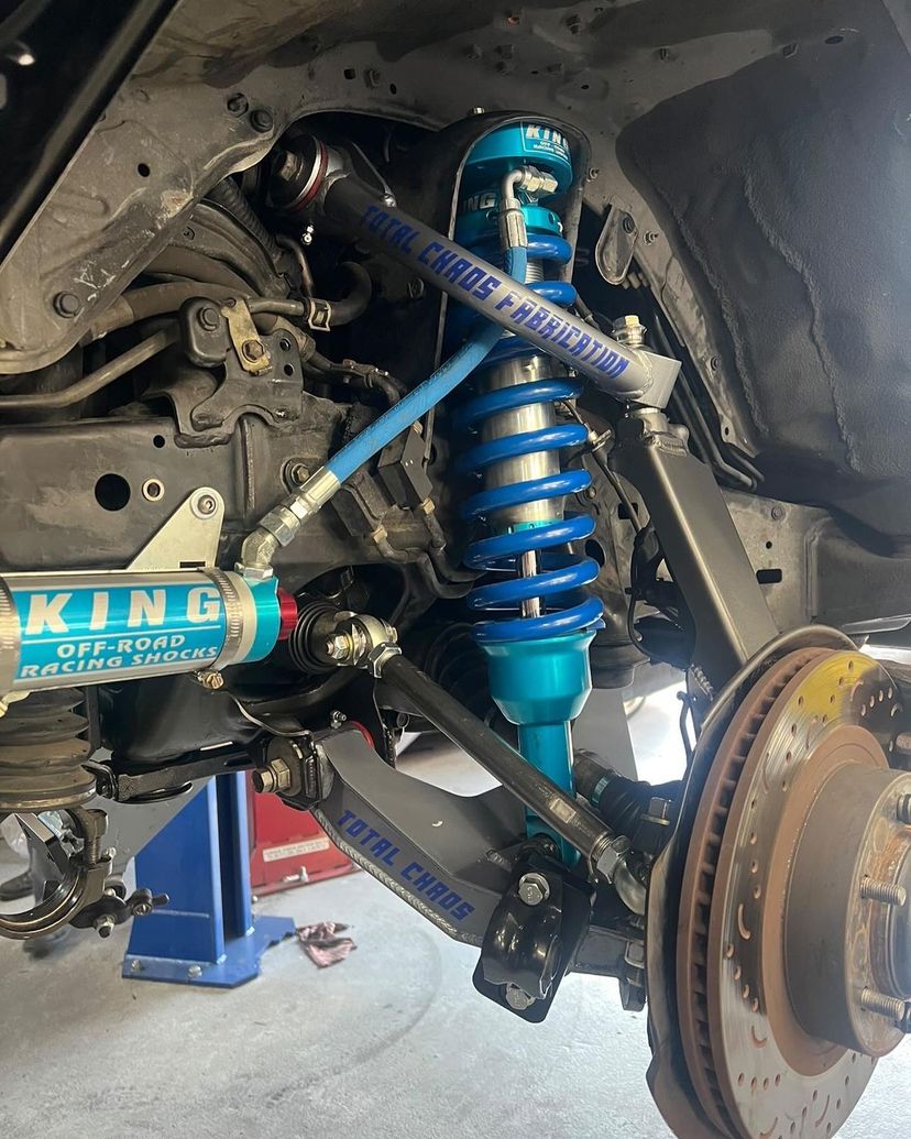 RC Fabrication heavy duty tie rods for Toyota, suitable for stock, mid travel, and long travel setups, shown in the image.
