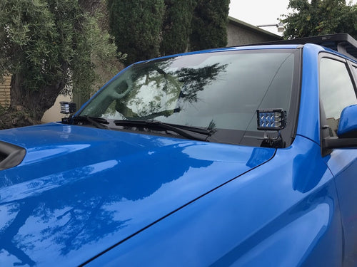 GGLighting 2009+ Toyota 4Runner ditch light brackets mounted on vehicle for off-road lighting setup.