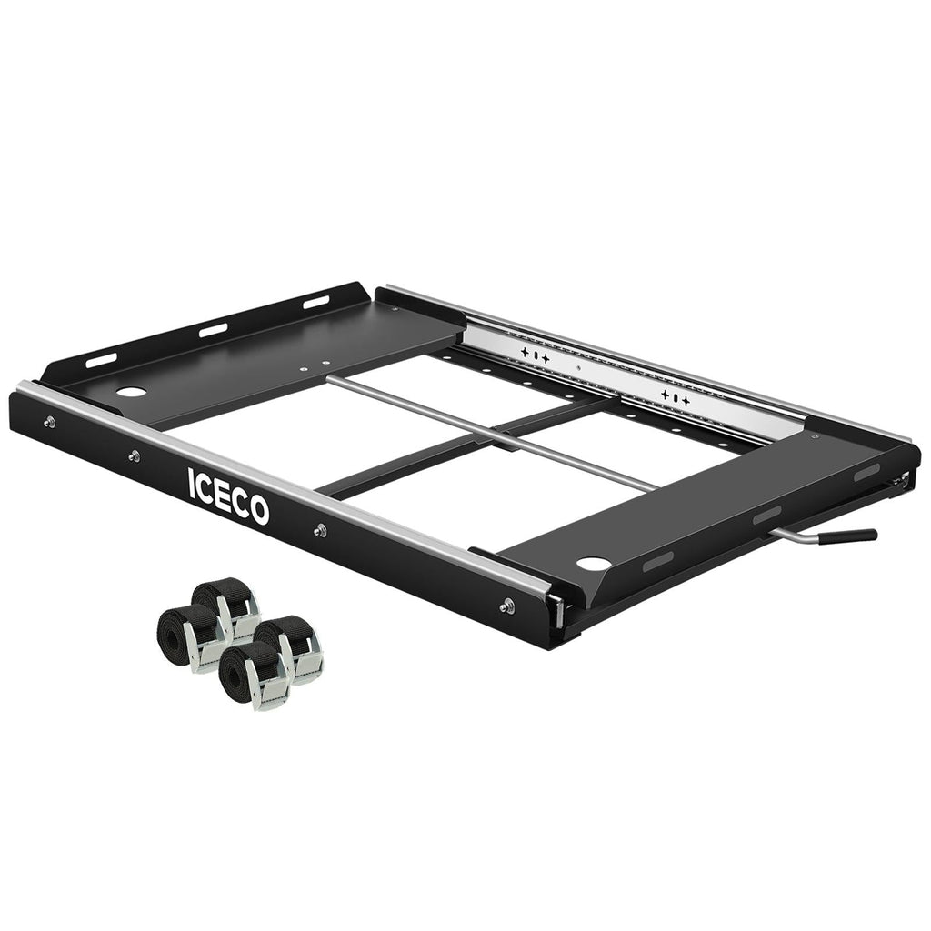 Inca Overland Outfitters APL55/VL60PRO slide mount accessory for ICECO appliances on a vehicle dashboard or installation surface.